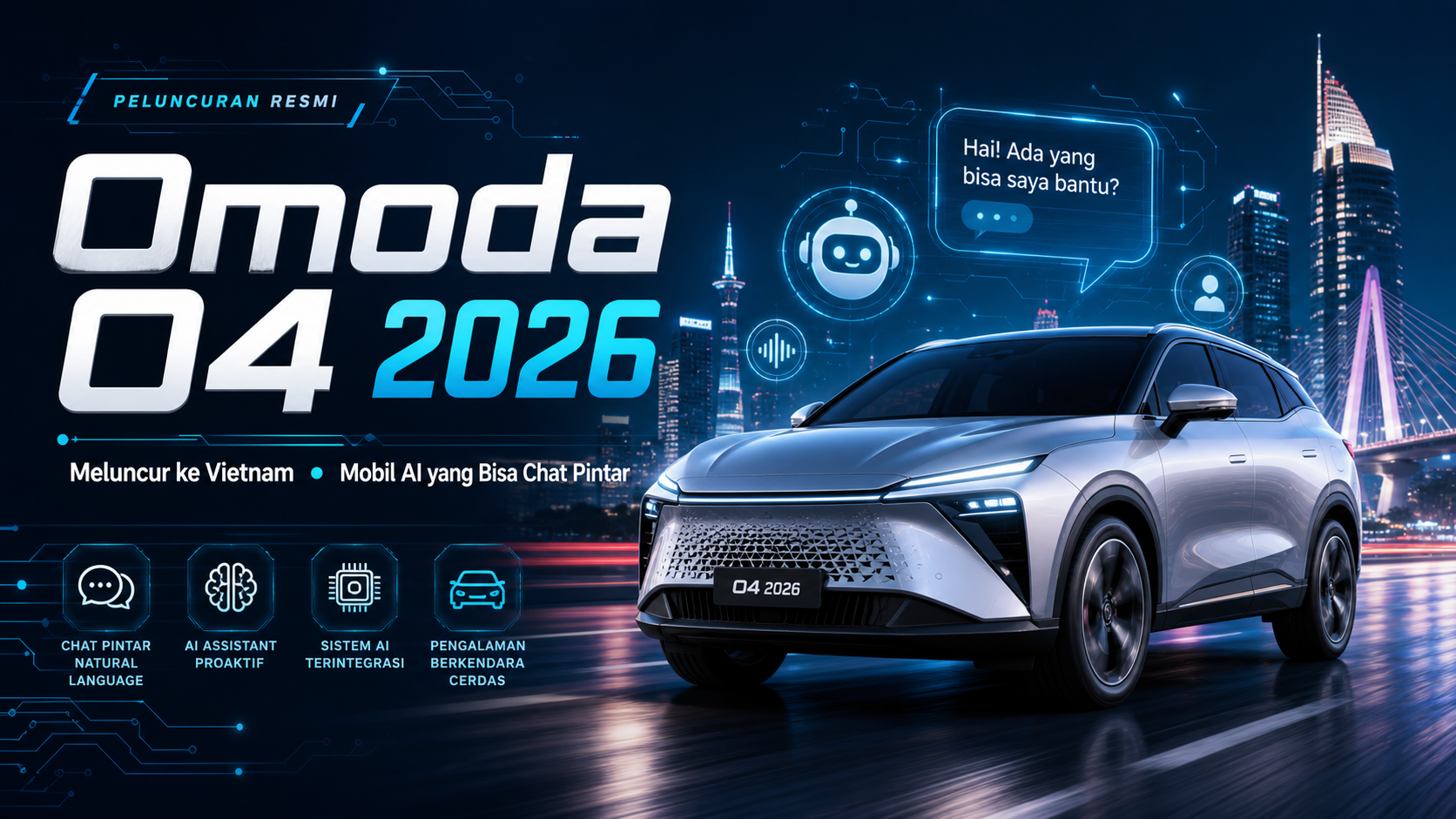 omoda - Omoda O4 2026 Meluncur ke Vietnam, Mobil AI yang Bisa Chat Pintar