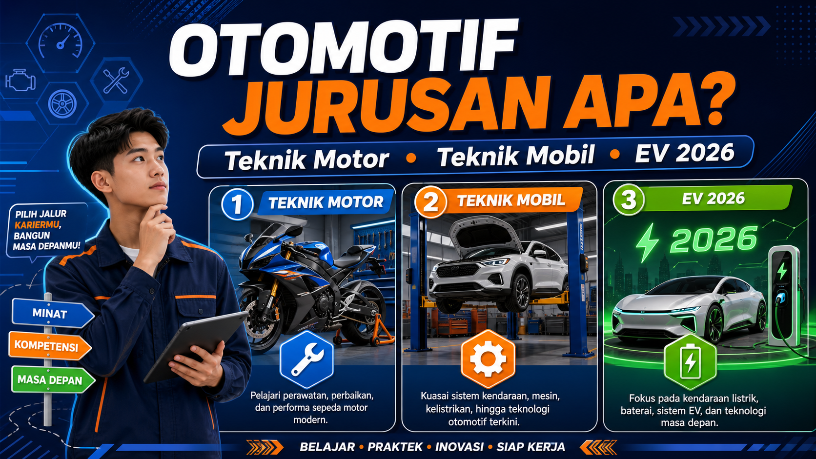 Otomotif Jurusan Apa? Pilihan Teknik Motor, Mobil, dan EV 2026 - otomotif