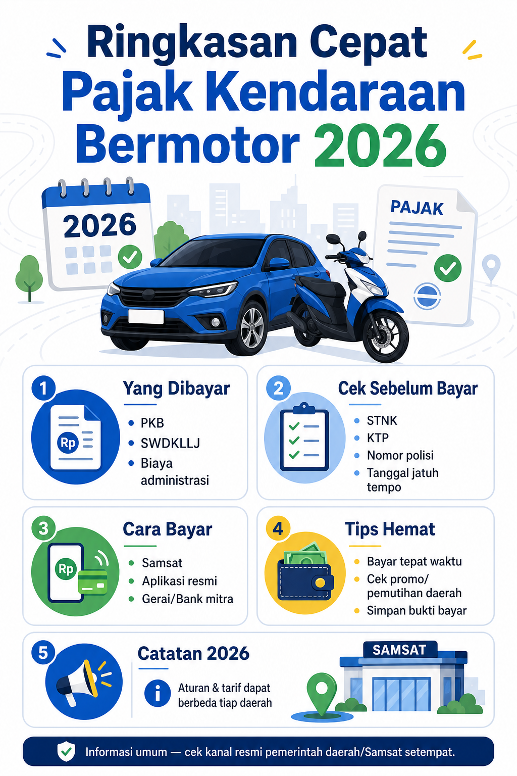 Ringkasan Cepat Pajak Kendaraan Bermotor 2026 - pajak
