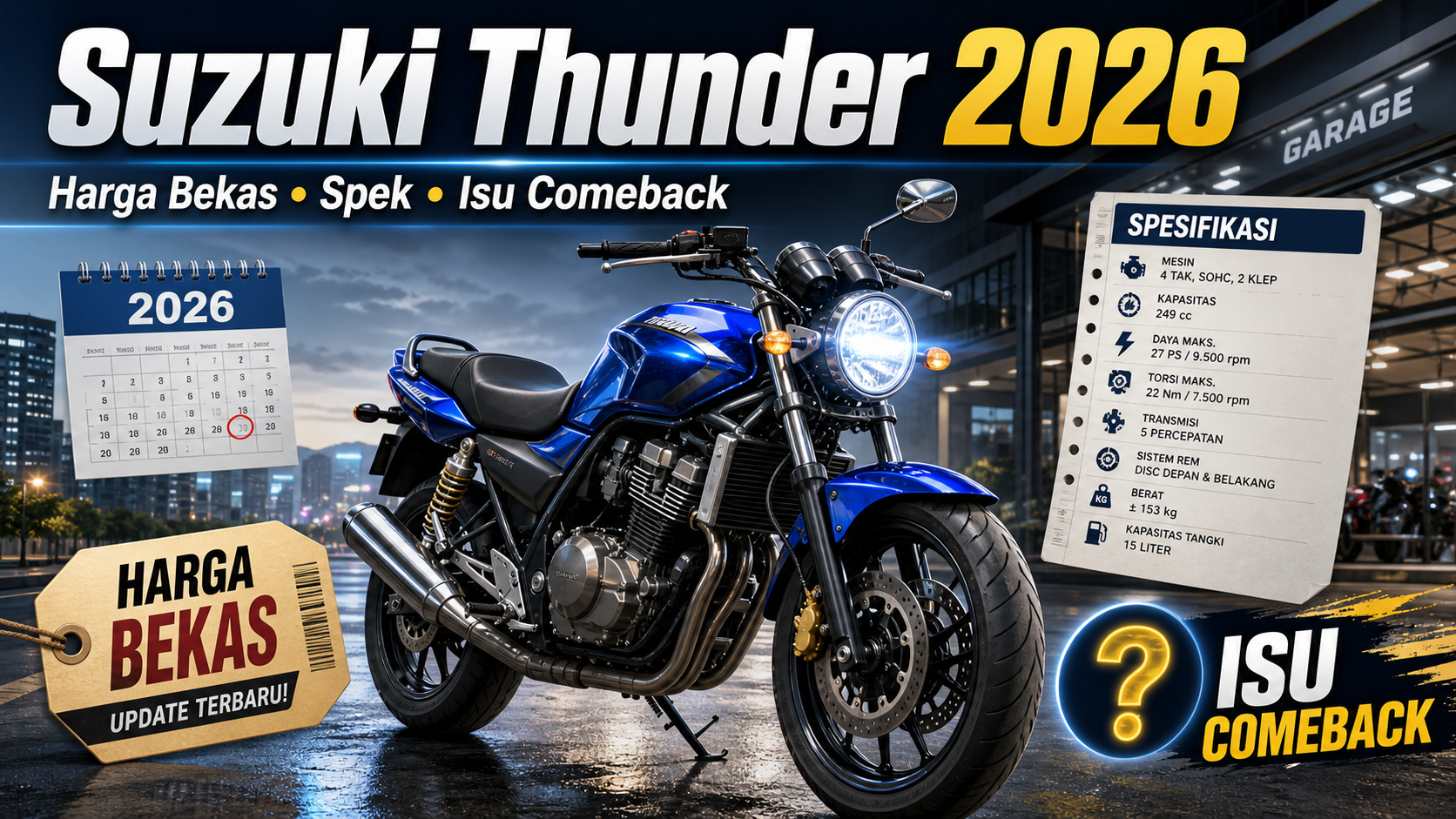 Suzuki Thunder 2026: Harga Bekas, Spek, dan Isu Comeback - thunder