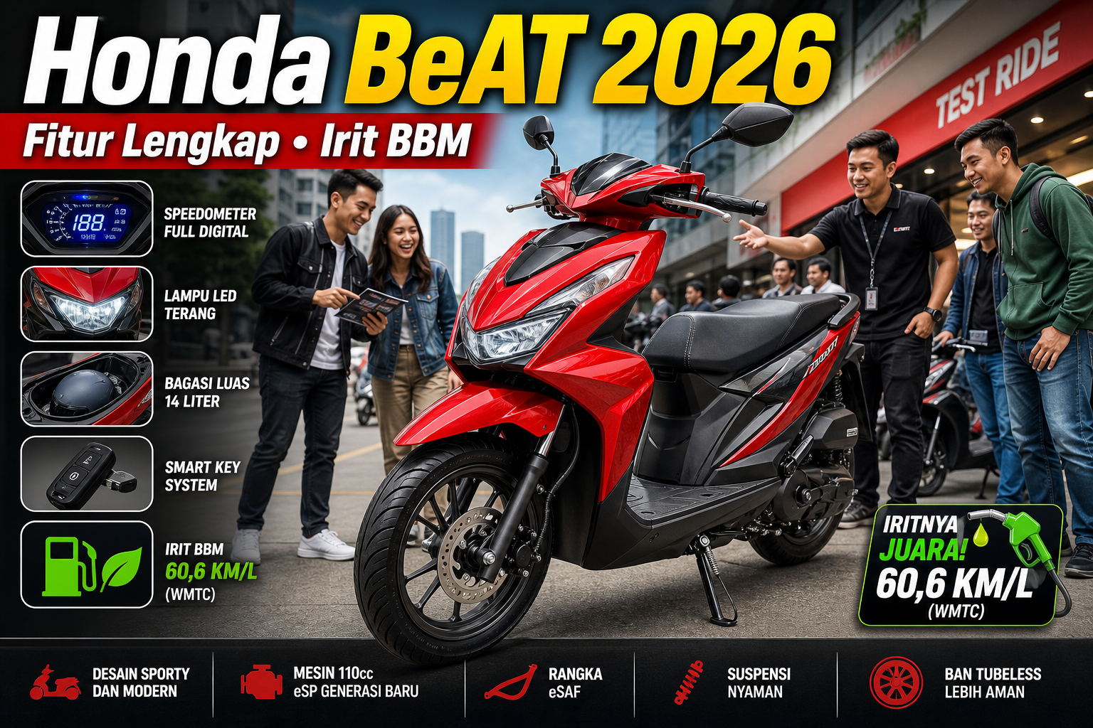Honda BeAT 2026 Ramai Diburu, Cek Fitur dan Konsumsi BBM - beat
