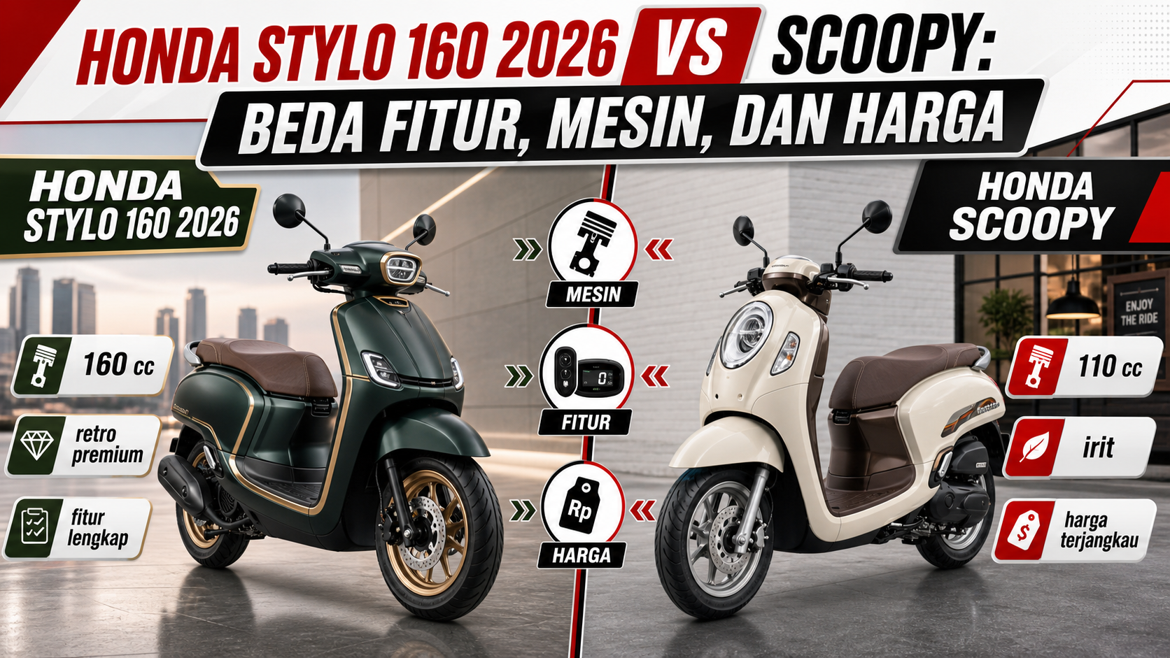 Honda Stylo 160 2026 vs Scoopy: Beda Fitur, Mesin, dan Harga - stylo