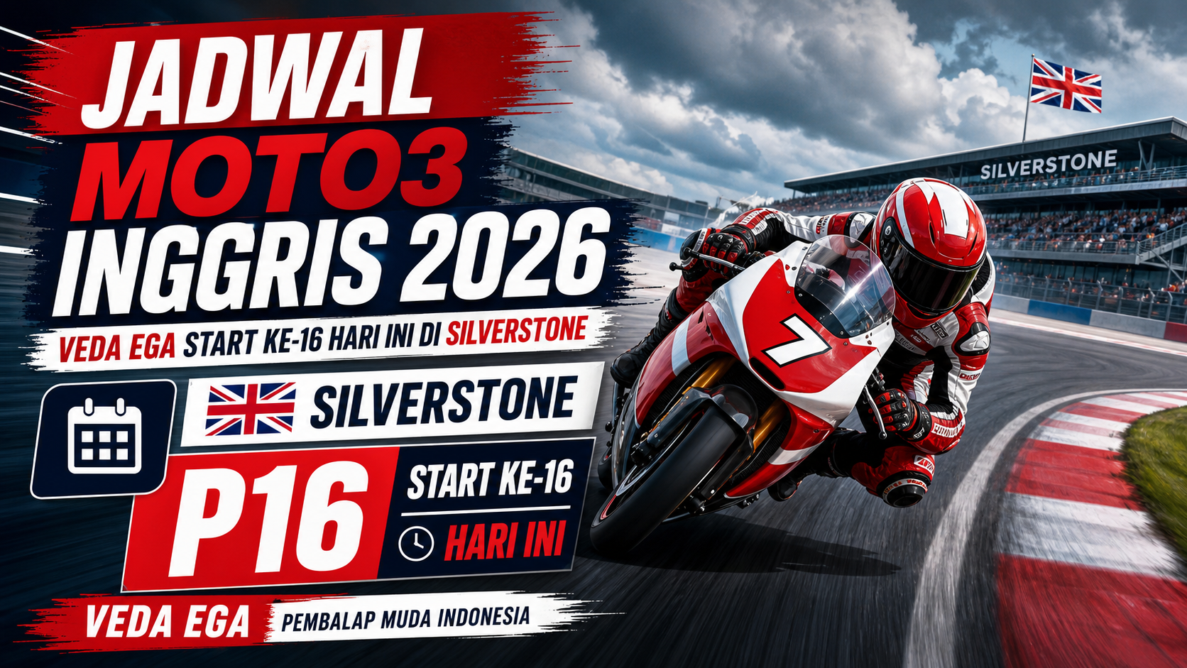 Jadwal Moto3 Inggris 2026: Veda Ega Start Ke-16 Hari Ini di Silverstone - moto3