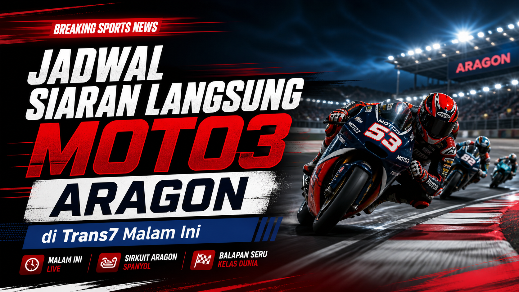 Jadwal Siaran Langsung Moto3 Aragon di Trans7 Malam Ini - moto3