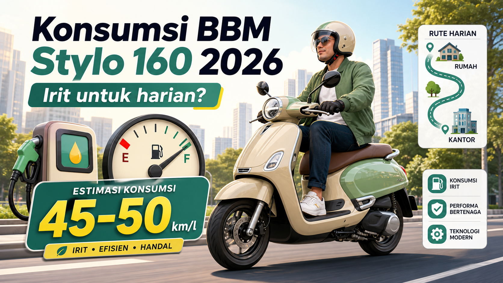 Konsumsi BBM Motor Stylo 160 2026, Irit Dipakai Harian? - stylo