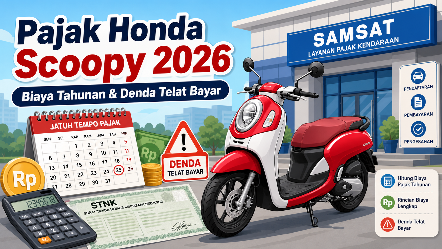 Pajak Honda Scoopy 2026: Biaya Tahunan dan Denda Telat Bayar - scoopy