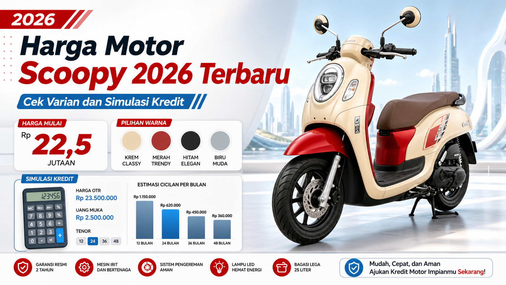 scoopy - Harga Motor Scoopy 2026 Terbaru, Cek Varian dan Simulasi Kredit