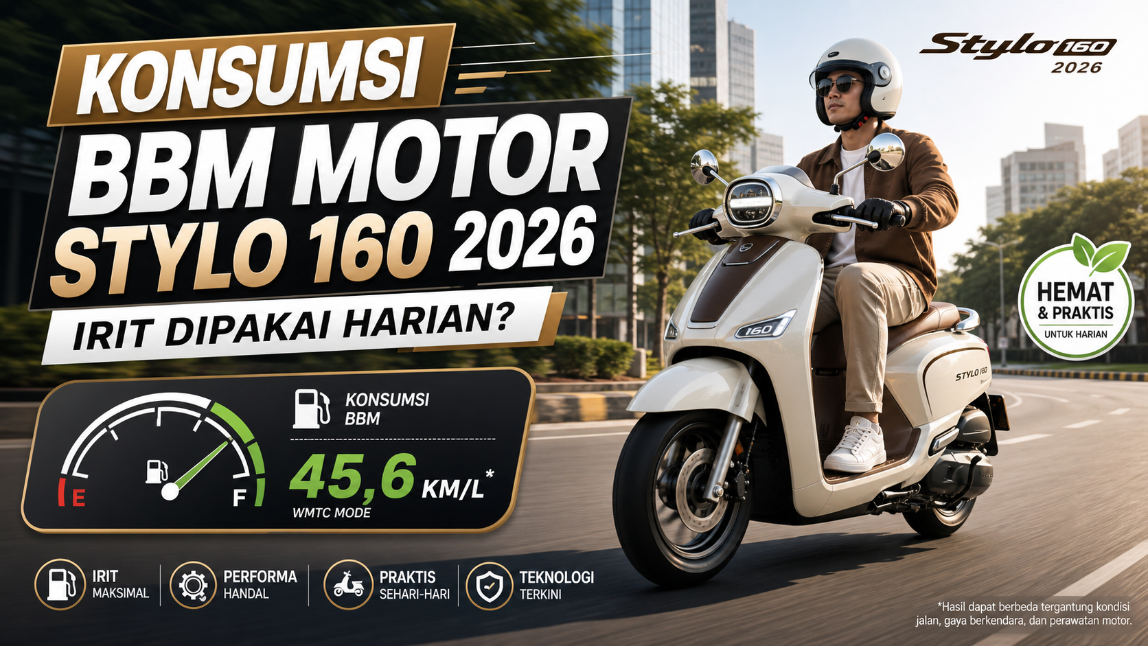 stylo - Konsumsi BBM Motor Stylo 160 2026, Irit Dipakai Harian?